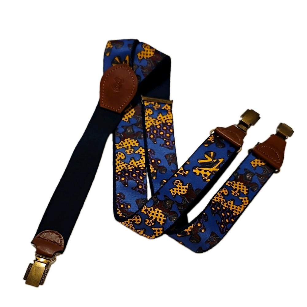 VTG Colours Alexander Julian Suspenders Puzzle Piece Animal Blue Germany